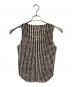 PLEATS PLEASE（プリーツプリーズ）の古着「ノースリーブカットソー」｜ホワイト×ブラウン