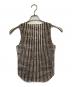 PLEATS PLEASE (プリーツプリーズ) ノースリーブカットソー ホワイト×ブラウン サイズ:3：14000円