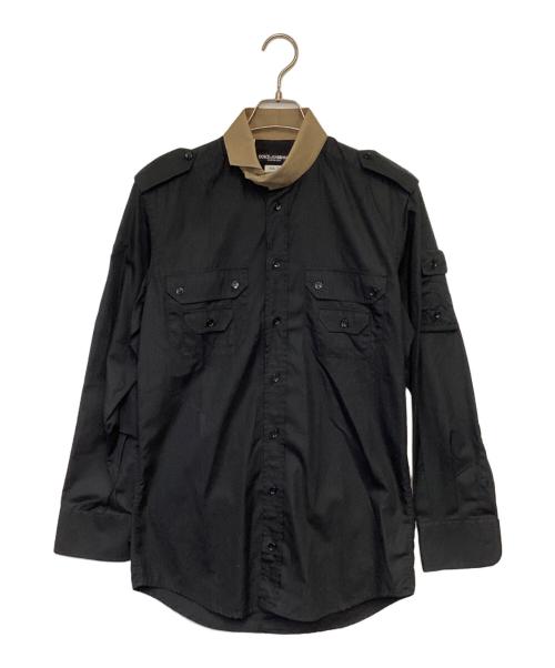 DOLCE & GABBANA（ドルチェ＆ガッバーナ）DOLCE & GABBANA (ドルチェ＆ガッバーナ) マルチポケット 長袖シャツ ブラック サイズ:39の古着・服飾アイテム