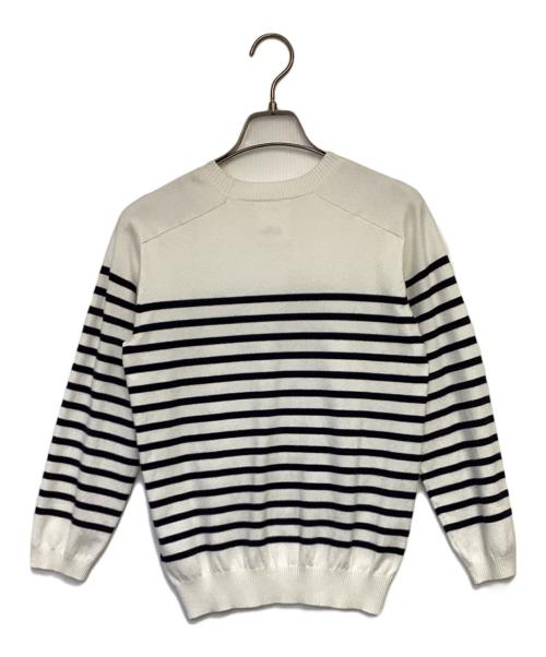 MADISON BLUE（マディソンブルー）MADISON BLUE (マディソンブルー) martinique (マルティニーク) HELLO CREW L/S PO BORDER（ハロー クルー ロングスリーブ プルオーバー ボーダー） ホワイト×ブラック サイズ:00の古着・服飾アイテム