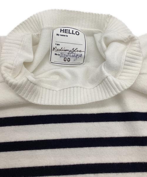 MADISON BLUE（マディソンブルー）MADISON BLUE (マディソンブルー) martinique (マルティニーク) HELLO CREW L/S PO BORDER（ハロー クルー ロングスリーブ プルオーバー ボーダー） ホワイト×ブラック サイズ:00の古着・服飾アイテム