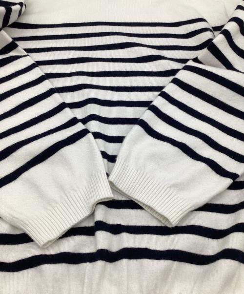 MADISON BLUE（マディソンブルー）MADISON BLUE (マディソンブルー) martinique (マルティニーク) HELLO CREW L/S PO BORDER（ハロー クルー ロングスリーブ プルオーバー ボーダー） ホワイト×ブラック サイズ:00の古着・服飾アイテム