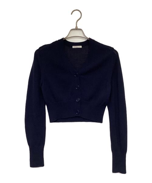 ESTNATION（エストネーション）ESTNATION (エストネーション) ミドルゲージクロップドカーディガン ネイビー サイズ:Fの古着・服飾アイテム