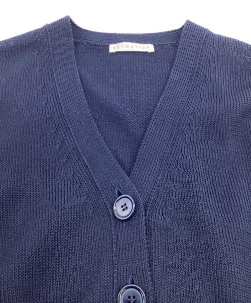 ESTNATION（エストネーション）ESTNATION (エストネーション) ミドルゲージクロップドカーディガン ネイビー サイズ:Fの古着・服飾アイテム