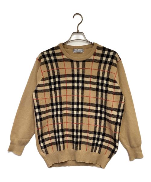 Burberry's（バーバリーズ）Burberry's (バーバリーズ) クルーネック ニット ベージュ サイズ:表記無（実寸値要確認）の古着・服飾アイテム