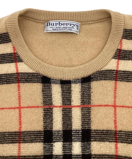 Burberry's（バーバリーズ）Burberry's (バーバリーズ) クルーネック ニット ベージュ サイズ:表記無（実寸値要確認）の古着・服飾アイテム