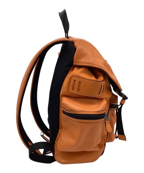 COACH（コーチ）COACH (コーチ) レザーリュック オレンジ×ブラックの古着・服飾アイテム