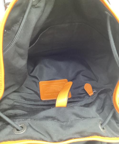 COACH（コーチ）COACH (コーチ) レザーリュック オレンジ×ブラックの古着・服飾アイテム
