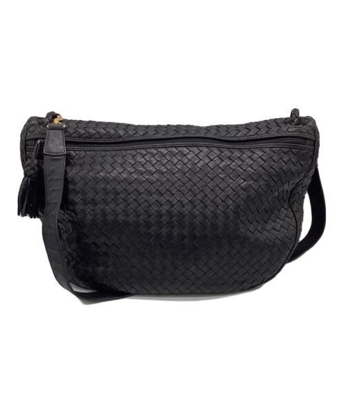 BOTTEGA VENETA（ボッテガベネタ）BOTTEGA VENETA (ボッテガベネタ) イントレチャート ショルダーバッグ ブラックの古着・服飾アイテム