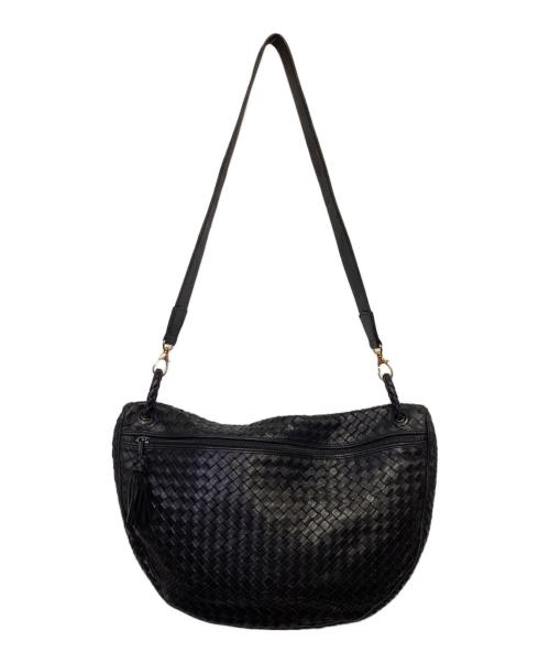 BOTTEGA VENETA（ボッテガベネタ）BOTTEGA VENETA (ボッテガベネタ) イントレチャート ショルダーバッグ ブラックの古着・服飾アイテム