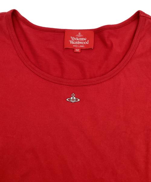 Vivienne Westwood RED LABEL（ヴィヴィアンウエストウッドレッドレーベル）Vivienne Westwood RED LABEL (ヴィヴィアンウエストウッドレッドレーベル) オーブ 長袖カットソー レッド サイズ:02の古着・服飾アイテム
