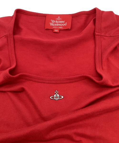 Vivienne Westwood RED LABEL（ヴィヴィアンウエストウッドレッドレーベル）Vivienne Westwood RED LABEL (ヴィヴィアンウエストウッドレッドレーベル) オーブ 長袖カットソー レッド サイズ:02の古着・服飾アイテム