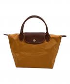 LONGCHAMPロンシャン）の古着「ルプリアージュ トップハンドル ハンドッグS」｜オレンジ×ブラウン