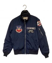 AVIREX（アヴィレックス）の古着「U.S.A.F. 70th ANNIVERSARY（アメリカ空軍 創立 70週年記念）MA-1ジャケット」｜ネイビー