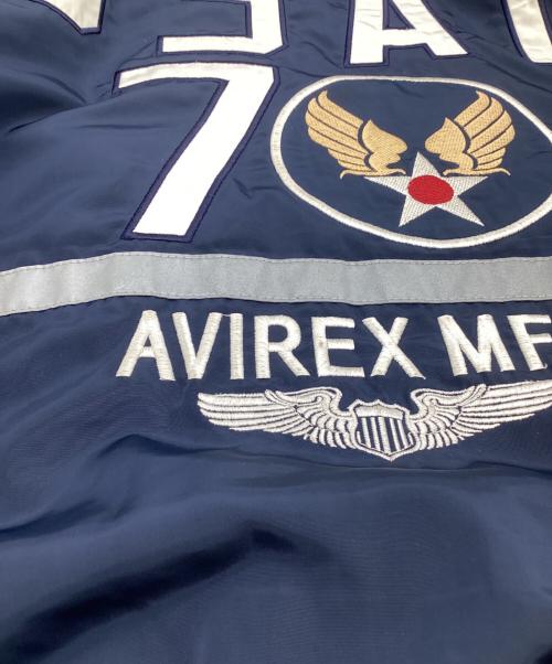 AVIREX（アヴィレックス）AVIREX (アヴィレックス) U.S.A.F. 70th ANNIVERSARY（アメリカ空軍 創立 70週年記念）MA-1ジャケット ネイビー サイズ:Mの古着・服飾アイテム