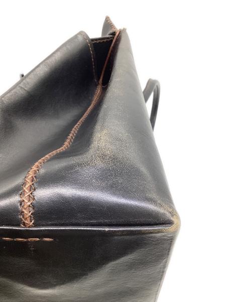 HENRY CUIR（アンリークイール）HENRY CUIR (アンリークイール) レザートートバッグ ブラックの古着・服飾アイテム