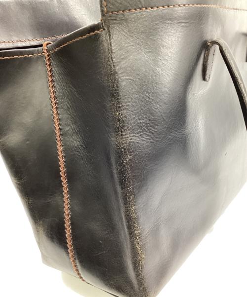 HENRY CUIR（アンリークイール）HENRY CUIR (アンリークイール) レザートートバッグ ブラックの古着・服飾アイテム