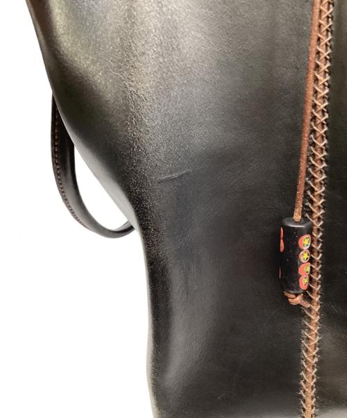 HENRY CUIR（アンリークイール）HENRY CUIR (アンリークイール) レザートートバッグ ブラックの古着・服飾アイテム