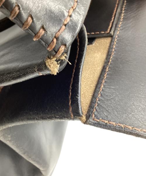 HENRY CUIR（アンリークイール）HENRY CUIR (アンリークイール) レザートートバッグ ブラックの古着・服飾アイテム