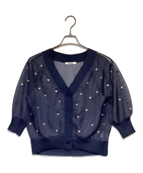 Snidel（スナイデル）Snidel (スナイデル) バリエビジューシアーカーディガン ネイビー サイズ:Fの古着・服飾アイテム