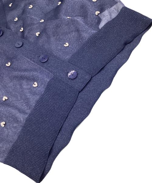Snidel（スナイデル）Snidel (スナイデル) バリエビジューシアーカーディガン ネイビー サイズ:Fの古着・服飾アイテム