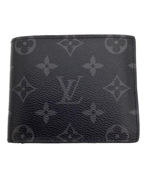LOUIS VUITTON（ルイ ヴィトン）LOUIS VUITTON (ルイ ヴィトン) モノグラム エクリプス ポルトフォイユ マルコ 2つ折り財布 ブラック・グレーの古着・服飾アイテム