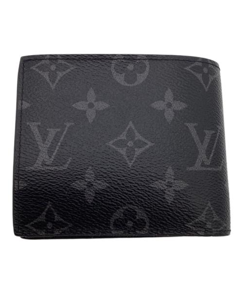 LOUIS VUITTON（ルイ ヴィトン）LOUIS VUITTON (ルイ ヴィトン) モノグラム エクリプス ポルトフォイユ マルコ 2つ折り財布 ブラック・グレーの古着・服飾アイテム