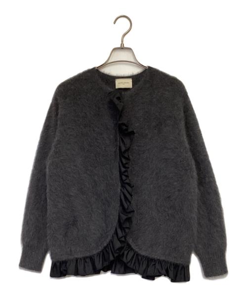UNITED ARROWS TOKYO（ユナイテッドアローズトウキョウ）UNITED ARROWS TOKYO (ユナイテッドアローズトウキョウ) フォックスカシミヤフリルコンヒビカーディガン グレー サイズ:-の古着・服飾アイテム