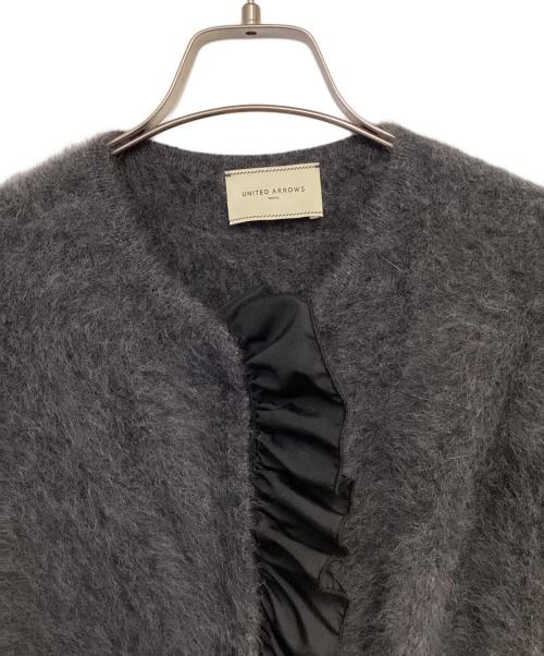 UNITED ARROWS TOKYO（ユナイテッドアローズトウキョウ）UNITED ARROWS TOKYO (ユナイテッドアローズトウキョウ) フォックスカシミヤフリルコンヒビカーディガン グレー サイズ:-の古着・服飾アイテム