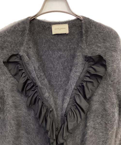 UNITED ARROWS TOKYO（ユナイテッドアローズトウキョウ）UNITED ARROWS TOKYO (ユナイテッドアローズトウキョウ) フォックスカシミヤフリルコンヒビカーディガン グレー サイズ:-の古着・服飾アイテム