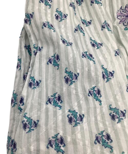 ne quittez pas（ヌキテパ）ne quittez pas (ヌキテパ) Cotton Jacquard Lily Print Shirring Dress（コットン ジャカード リリー プリント シアリング ドレス） ブルー サイズ:Lの古着・服飾アイテム