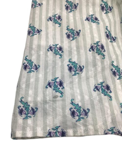 ne quittez pas（ヌキテパ）ne quittez pas (ヌキテパ) Cotton Jacquard Lily Print Shirring Dress（コットン ジャカード リリー プリント シアリング ドレス） ブルー サイズ:Lの古着・服飾アイテム