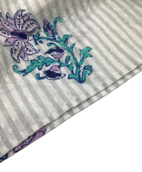 ne quittez pas（ヌキテパ）ne quittez pas (ヌキテパ) Cotton Jacquard Lily Print Shirring Dress（コットン ジャカード リリー プリント シアリング ドレス） ブルー サイズ:Lの古着・服飾アイテム