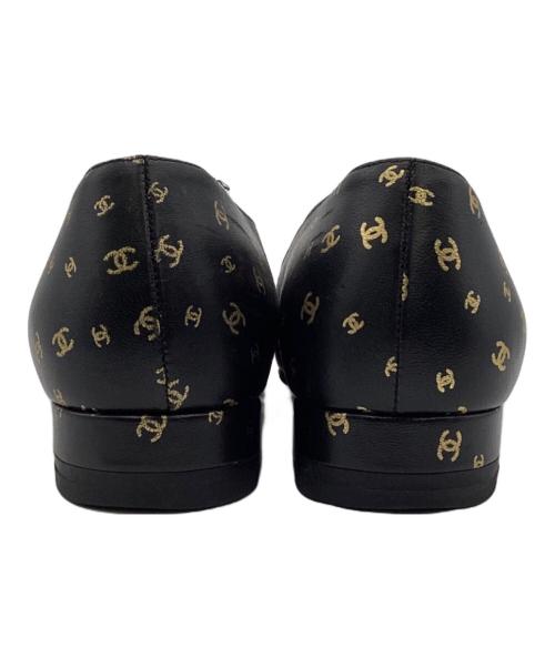 CHANEL（シャネル）CHANEL (シャネル) バレエパンプス ブラック×ゴールド サイズ:37の古着・服飾アイテム