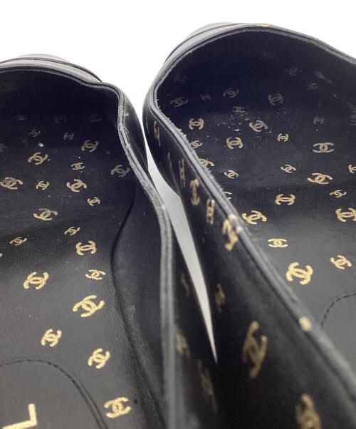 CHANEL（シャネル）CHANEL (シャネル) バレエパンプス ブラック×ゴールド サイズ:37の古着・服飾アイテム