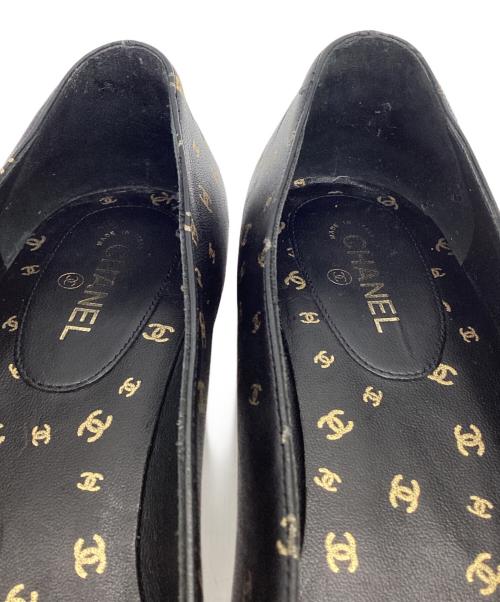 CHANEL（シャネル）CHANEL (シャネル) バレエパンプス ブラック×ゴールド サイズ:37の古着・服飾アイテム