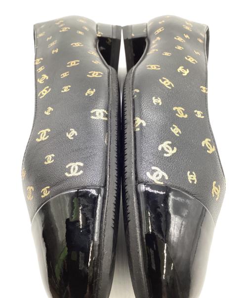 CHANEL（シャネル）CHANEL (シャネル) バレエパンプス ブラック×ゴールド サイズ:37の古着・服飾アイテム