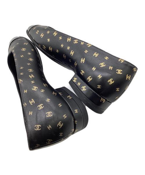 CHANEL（シャネル）CHANEL (シャネル) バレエパンプス ブラック×ゴールド サイズ:37の古着・服飾アイテム
