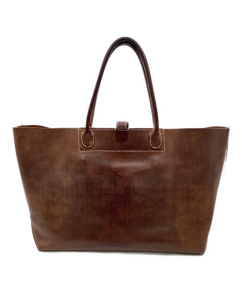 HENRY CUIR（アンリークイール）HENRY CUIR (アンリークイール) レザートートバッグ ブラウンの古着・服飾アイテム