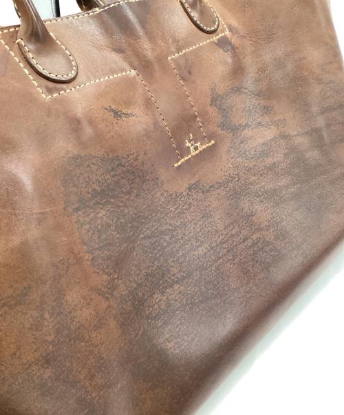 HENRY CUIR（アンリークイール）HENRY CUIR (アンリークイール) レザートートバッグ ブラウンの古着・服飾アイテム