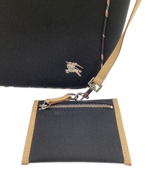 BURBERRY BLUE LABEL（バーバリー ブルー レーベル）BURBERRY BLUE LABEL (バーバリー ブルー レーベル) トートバッグ ブラック・ベージュの古着・服飾アイテム
