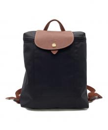 LONGCHAMP（ロンシャン）の古着「リュック」｜ブラック×ブラウン
