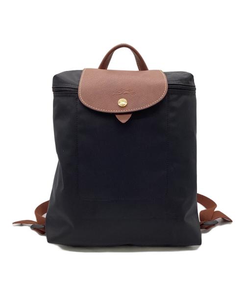LONGCHAMP（ロンシャン）LONGCHAMP (ロンシャン) リュック ブラック×ブラウンの古着・服飾アイテム