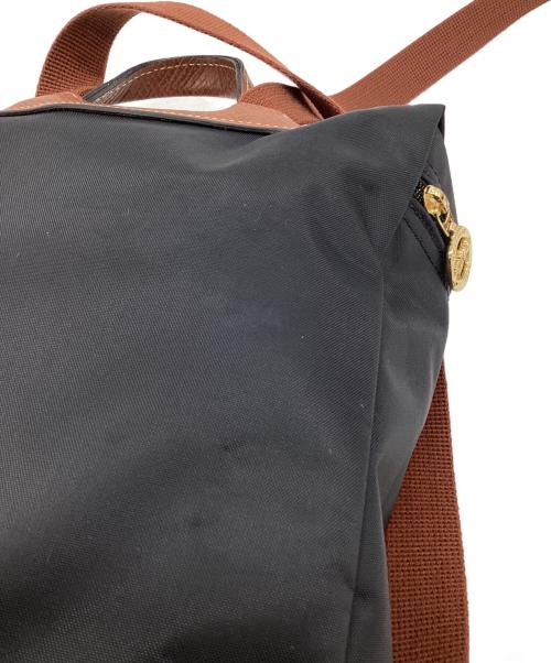 LONGCHAMP（ロンシャン）LONGCHAMP (ロンシャン) リュック ブラック×ブラウンの古着・服飾アイテム