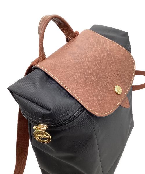 LONGCHAMP（ロンシャン）LONGCHAMP (ロンシャン) リュック ブラック×ブラウンの古着・服飾アイテム
