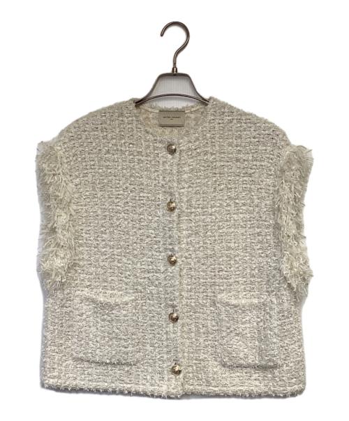 UNITED ARROWS（ユナイテッドアローズ）UNITED ARROWS (ユナイテッドアローズ) ファンシーツイード ニット ベスト アイボリー サイズ:-の古着・服飾アイテム