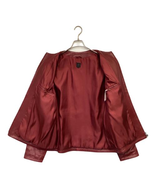 adidas（アディダス）adidas (アディダス) ラムレザージャケット レッド サイズ:J/2XOの古着・服飾アイテム