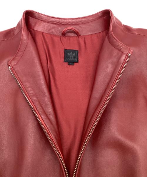adidas（アディダス）adidas (アディダス) ラムレザージャケット レッド サイズ:J/2XOの古着・服飾アイテム