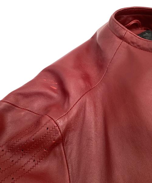adidas（アディダス）adidas (アディダス) ラムレザージャケット レッド サイズ:J/2XOの古着・服飾アイテム