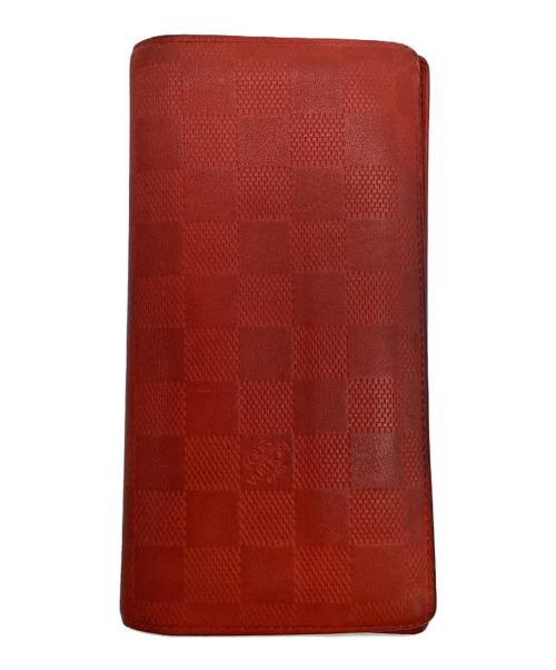 LOUIS VUITTON（ルイ ヴィトン）LOUIS VUITTON (ルイ ヴィトン) ダミエ アンフィニ ポルトフォイユ ブラザ 長財布 レッドの古着・服飾アイテム